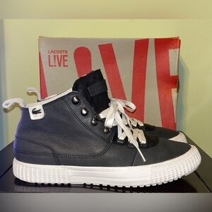 Lacoste RARE Vintage 2013 Bruton Al Lem Mid Leather Black 9 Sneaker Boot